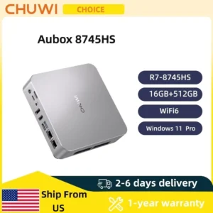 CHUWI AuBox Mini PC AMD Ryzen7 8745HS 16GB DDR5 512GB SSD WiFi 4K Windows 11 Pro