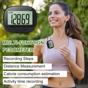Clip- Pedometer Step Counter Digital Display Calorie Pedometer Large Screen Multifunctional for Adults Seniors Dog