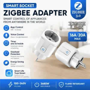 EU Plug Zigbee3.0 or WIFI adapters Smart Sockets With Power Monitor Wireless App Voice Remote Control works with Tuya Smart life